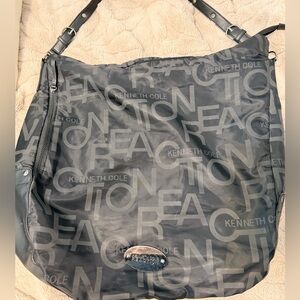 Large Kenneth Cole Black Over The Shoulder Hobo Style Bag 23x19x7